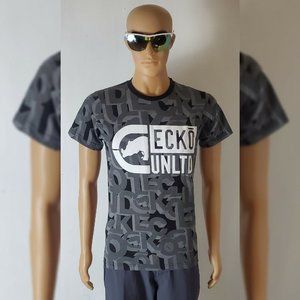 NWT ECKO UNLTD MEN'S SHORT SLEEVE CREW NECK T-SHIRT SIZE S BUILT UP AOP GRAPHIC